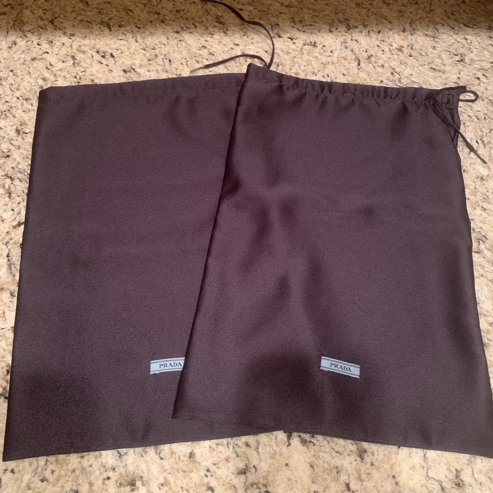 Prada silk shoe dust bag